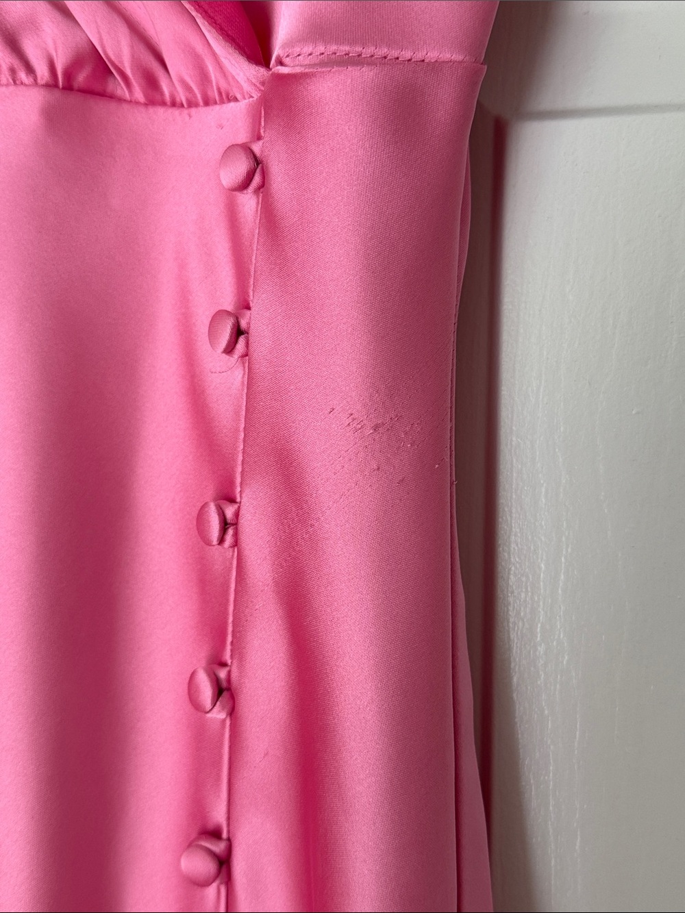 Zara Pink Satin Slip Maxi Dress with Button Front - Picture 2 of 5